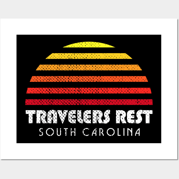 Travelers Rest South Carolina Vacation Sunset SC Wall Art by PodDesignShop